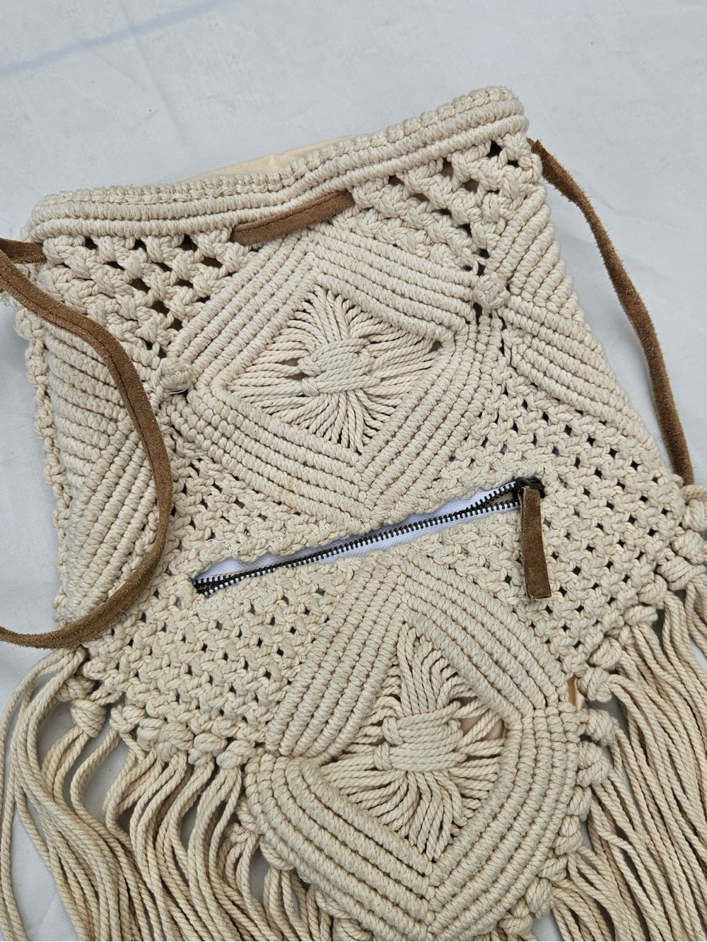 Macramé Fringe Purse to Backpack